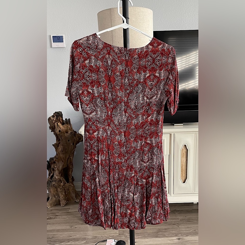 Skater Dress Burgundy and Cream